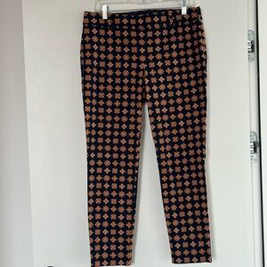 J Crew Factory Winnie Pant Navy Medallion Print 8 EUC